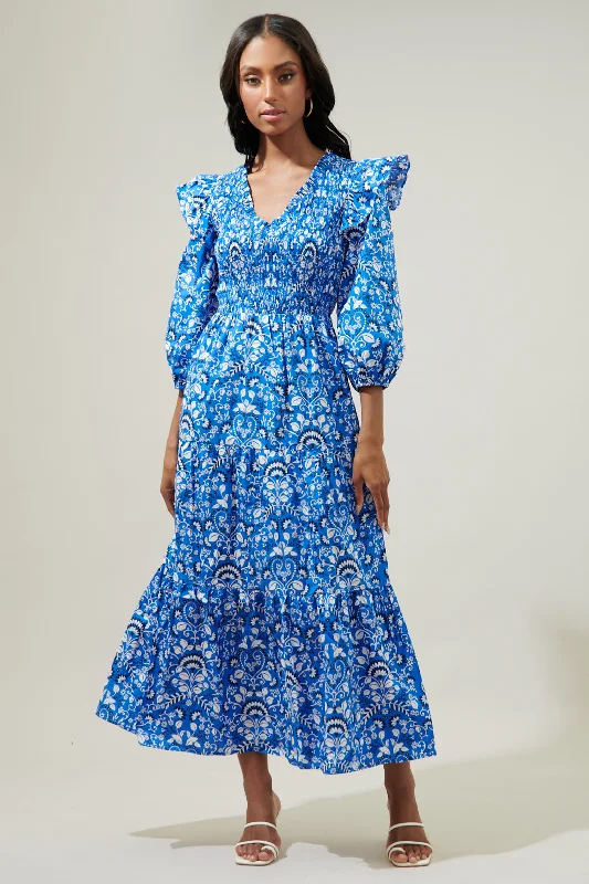 Empire Waist Women Dress to Accentuate the Bust and Conceal the WaistLulu Floral Brighton Smocked Poplin Maxi Dress Empire Waist Women Dress to Accentuate the Bust and Conceal the WaistLulu Floral Brighton Smocked Poplin Maxi Dress