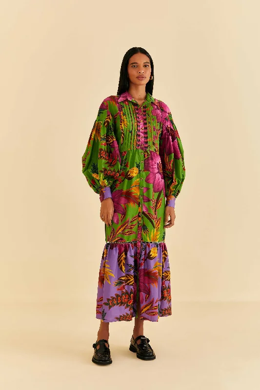 Wrap - Style Women Dress with Adjustable Fit for All Body TypesMaxi Flowers Organic Cotton Maxi Dress Wrap - Style Women Dress with Adjustable Fit for All Body TypesMaxi Flowers Organic Cotton Maxi Dress