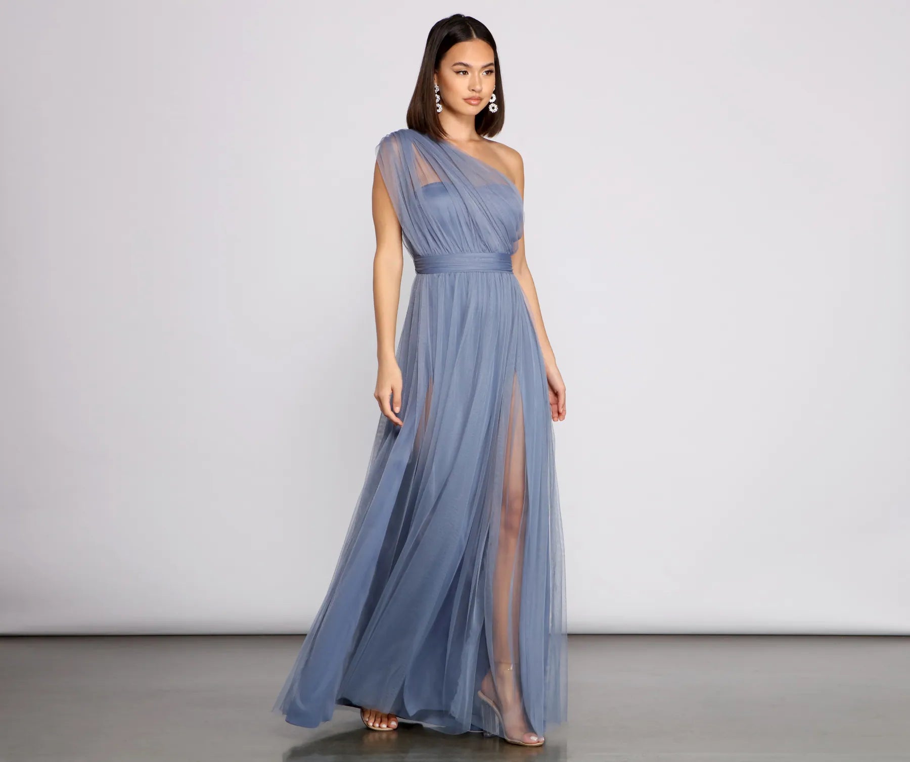 Empire Waist Women Dress to Accentuate the Bust and Conceal the WaistRebecca Tulle A-Line Formal Dress Empire Waist Women Dress to Accentuate the Bust and Conceal the WaistRebecca Tulle A-Line Formal Dress