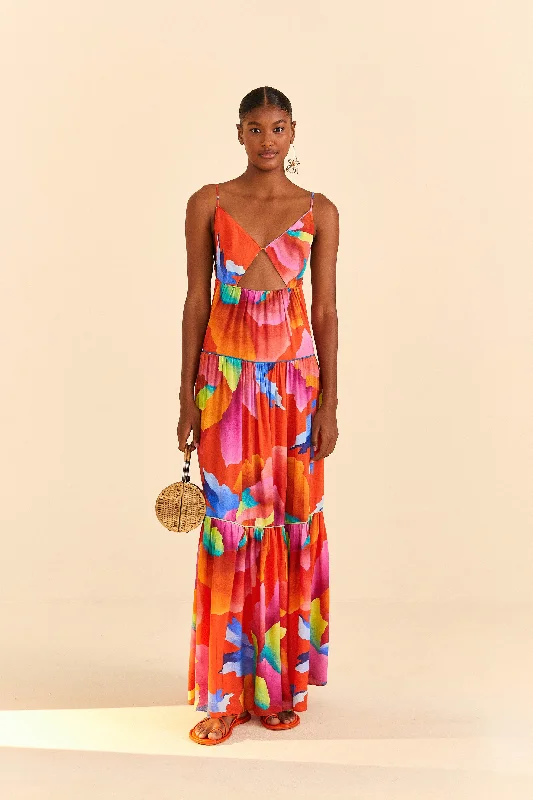 Ruffled Women Dress with Multiple Layers for a Playful and Girly StyleRed Ombre Chita Maxi Dress Ruffled Women Dress with Multiple Layers for a Playful and Girly StyleRed Ombre Chita Maxi Dress