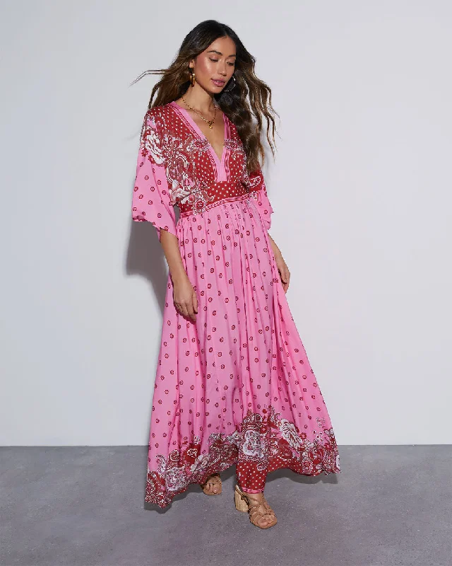 Plus Size Women Dress with a Flattering A - Line Cut for Comfort and StyleSamaya Long Sleeve Paisley Maxi Dress Plus Size Women Dress with a Flattering A - Line Cut for Comfort and StyleSamaya Long Sleeve Paisley Maxi Dress
