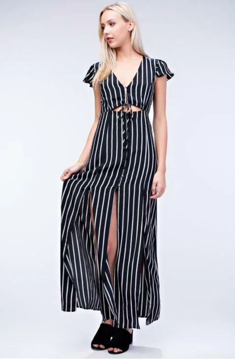 Mini Women Dress with a Short Hem for a Young and Trendy StyleSand Key Striped Maxi Dress Mini Women Dress with a Short Hem for a Young and Trendy StyleSand Key Striped Maxi Dress