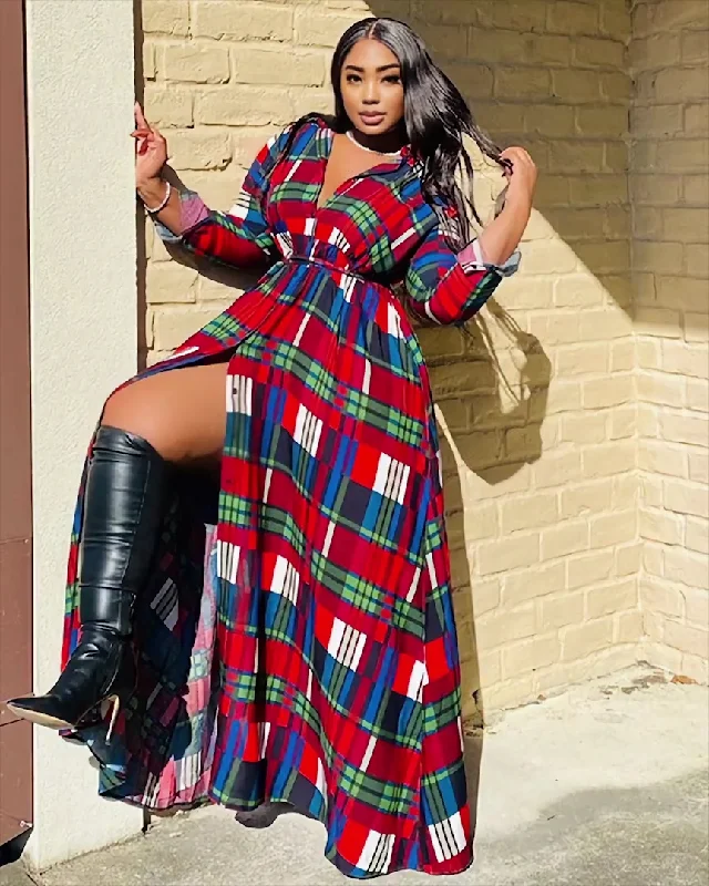 Backless Women Dress for a Sexy and Alluring Look at Evening EventsSweep the Floor PLAID DUSTER Backless Women Dress for a Sexy and Alluring Look at Evening EventsSweep the Floor PLAID DUSTER
