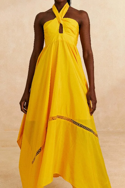 Strapless Women Dress with a Built - in Bra for Comfort and SupportYellow Sleeveless Maxi Dress Strapless Women Dress with a Built - in Bra for Comfort and SupportYellow Sleeveless Maxi Dress