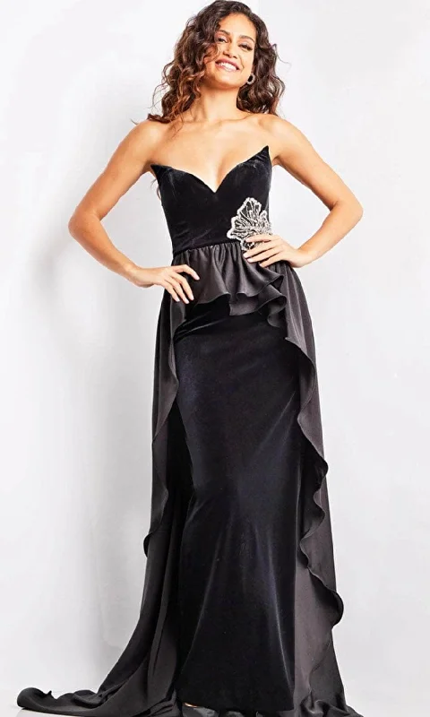 Shift Women Dress with a Simple and Classic Design for Everyday WearJovani 24631 - Strapless Column Dress Shift Women Dress with a Simple and Classic Design for Everyday WearJovani 24631 - Strapless Column Dress