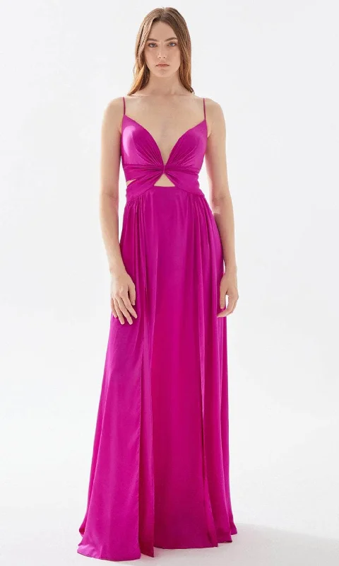 Ball Gown Women Dress with a Full Skirt for a Princess - like LookTarik Ediz 52005 - Butterfly Motif A-line Soft Dress Ball Gown Women Dress with a Full Skirt for a Princess - like LookTarik Ediz 52005 - Butterfly Motif A-line Soft Dress