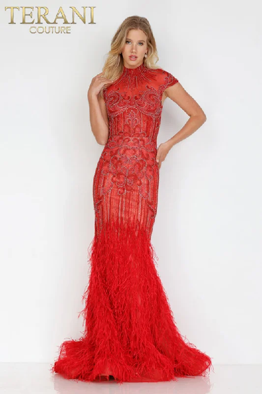 Printed Abstract Women Dress for a Modern and Artistic AppealTerani Couture 1721GL4446 Printed Abstract Women Dress for a Modern and Artistic AppealTerani Couture 1721GL4446