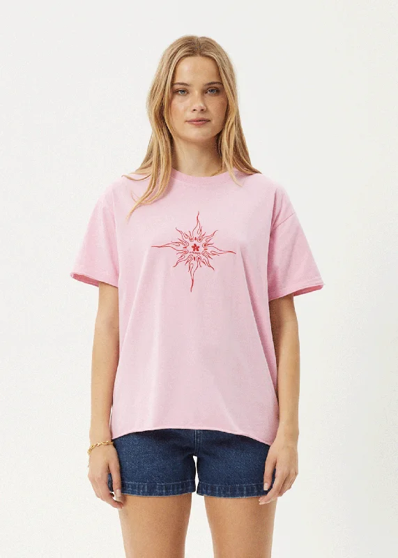 Moisture - Wicking Women T Shirt for Active LifestylesAFENDS Womens Sunny - Oversized Tee - Pink Moisture - Wicking Women T Shirt for Active LifestylesAFENDS Womens Sunny - Oversized Tee - Pink