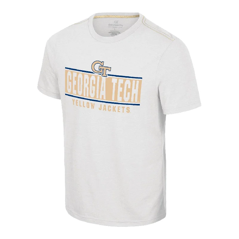 Distressed Women T Shirt with a Laid - Back AestheticGeorgia Tech Yellow Jackets No Problemo White T-Shirt Distressed Women T Shirt with a Laid - Back AestheticGeorgia Tech Yellow Jackets No Problemo White T-Shirt