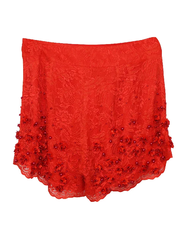 High - Waisted Women Shorts for a Retro and Flattering LookJenny Packham Embellished Shorts in Red Lace High - Waisted Women Shorts for a Retro and Flattering LookJenny Packham Embellished Shorts in Red Lace