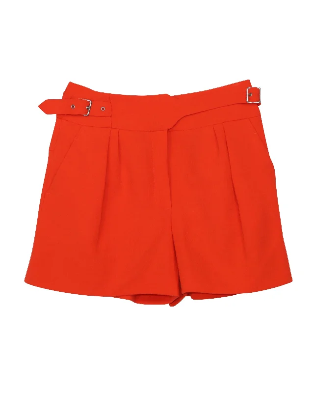 Leather Look Women Shorts for an Edgy and Chic StyleNina Ricci Shorts in Orange Wool Leather Look Women Shorts for an Edgy and Chic StyleNina Ricci Shorts in Orange Wool