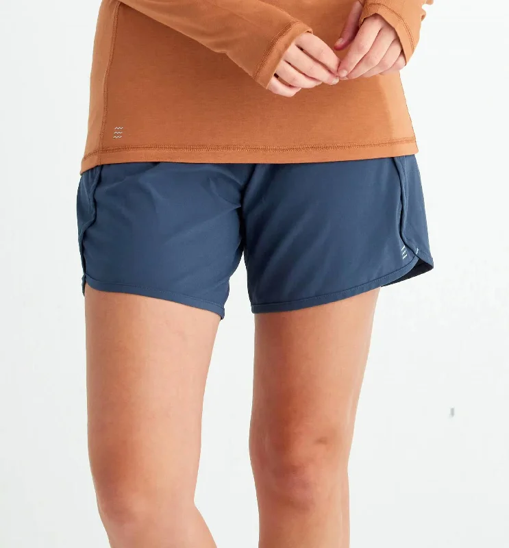 Leather Look Women Shorts for an Edgy and Chic StyleWomen's Bamboo Lined Breeze Short In Blue Dusk Ii Leather Look Women Shorts for an Edgy and Chic StyleWomen's Bamboo Lined Breeze Short In Blue Dusk Ii