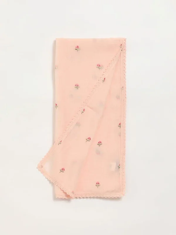 Printed Floral Women Shorts for a Summer - Ready StyleZuba Peach Embroidered Dupatta Printed Floral Women Shorts for a Summer - Ready StyleZuba Peach Embroidered Dupatta