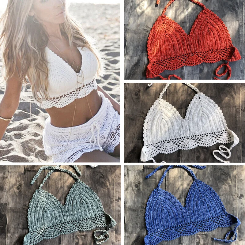 Maternity bikini for expecting mothers to enjoy the beach comfortably2019 New Bikini Top Handmade Crochet Women Boho Beach Bralette Solid Halter Knitted Swimsuit Brazilian Bikinis Bathing Suit Top Maternity bikini for expecting mothers to enjoy the beach comfortably2019 New Bikini Top Handmade Crochet Women Boho Beach Bralette Solid Halter Knitted Swimsuit Brazilian Bikinis Bathing Suit Top