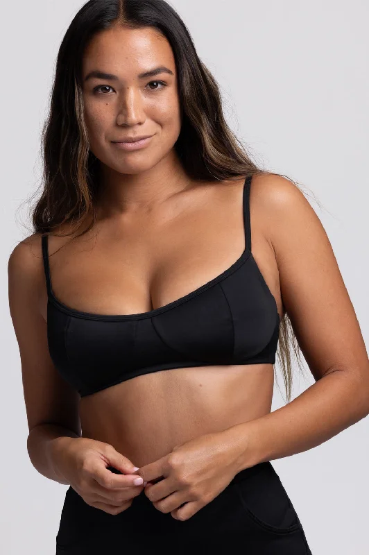 Metallic - finish bikini for a glamorous and eye - catching poolside lookMakenna Bikini Top - Black Metallic - finish bikini for a glamorous and eye - catching poolside lookMakenna Bikini Top - Black