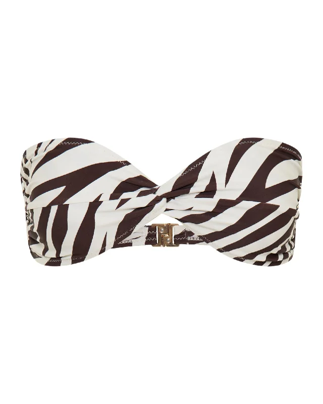 Sustainable bikini made from recycled materials for eco - conscious beachgoersPositano Top Zebra Brown Sustainable bikini made from recycled materials for eco - conscious beachgoersPositano Top Zebra Brown