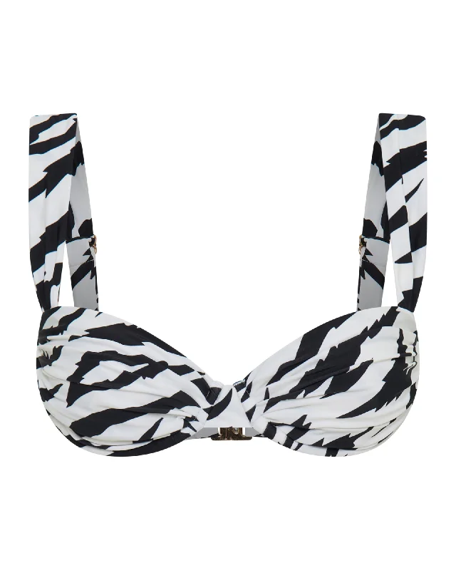 Tropical - themed bikini for a vacation - ready beach outfitRhodes Top Zebra Black
