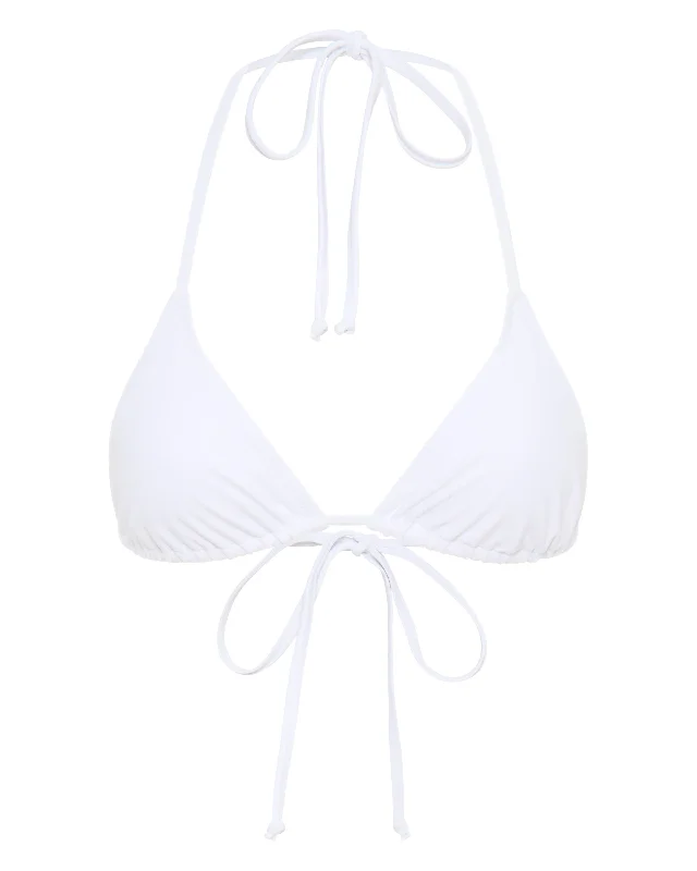 High - waisted bikini for a retro and tummy - flattering lookRio Top White